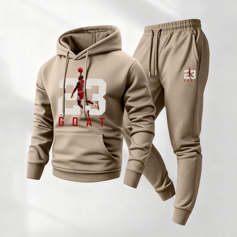 VVZ  Women's Goat 23 Pattern Print Hoodie and Drawstring Sweatpants Set