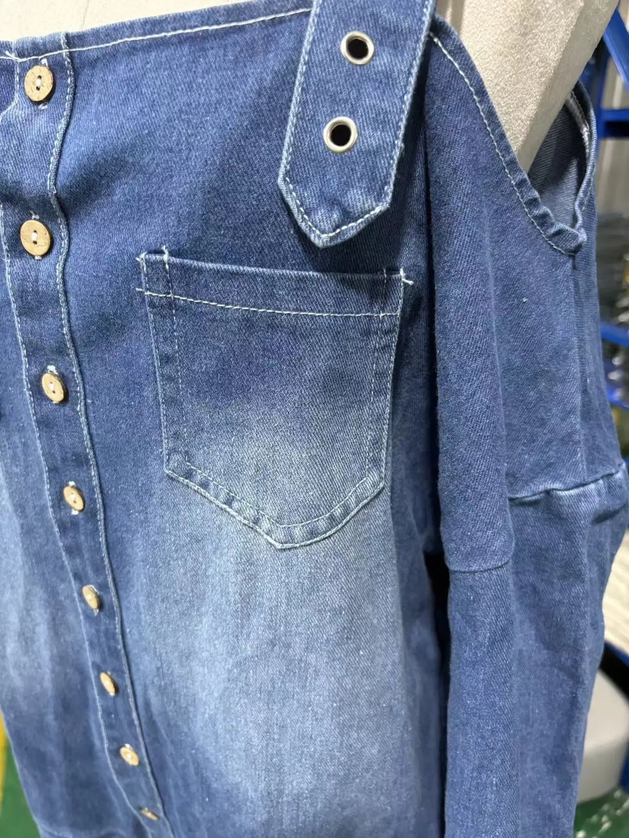 VVZ Women's Sexy Off-Shoulder Denim Jumpsuit