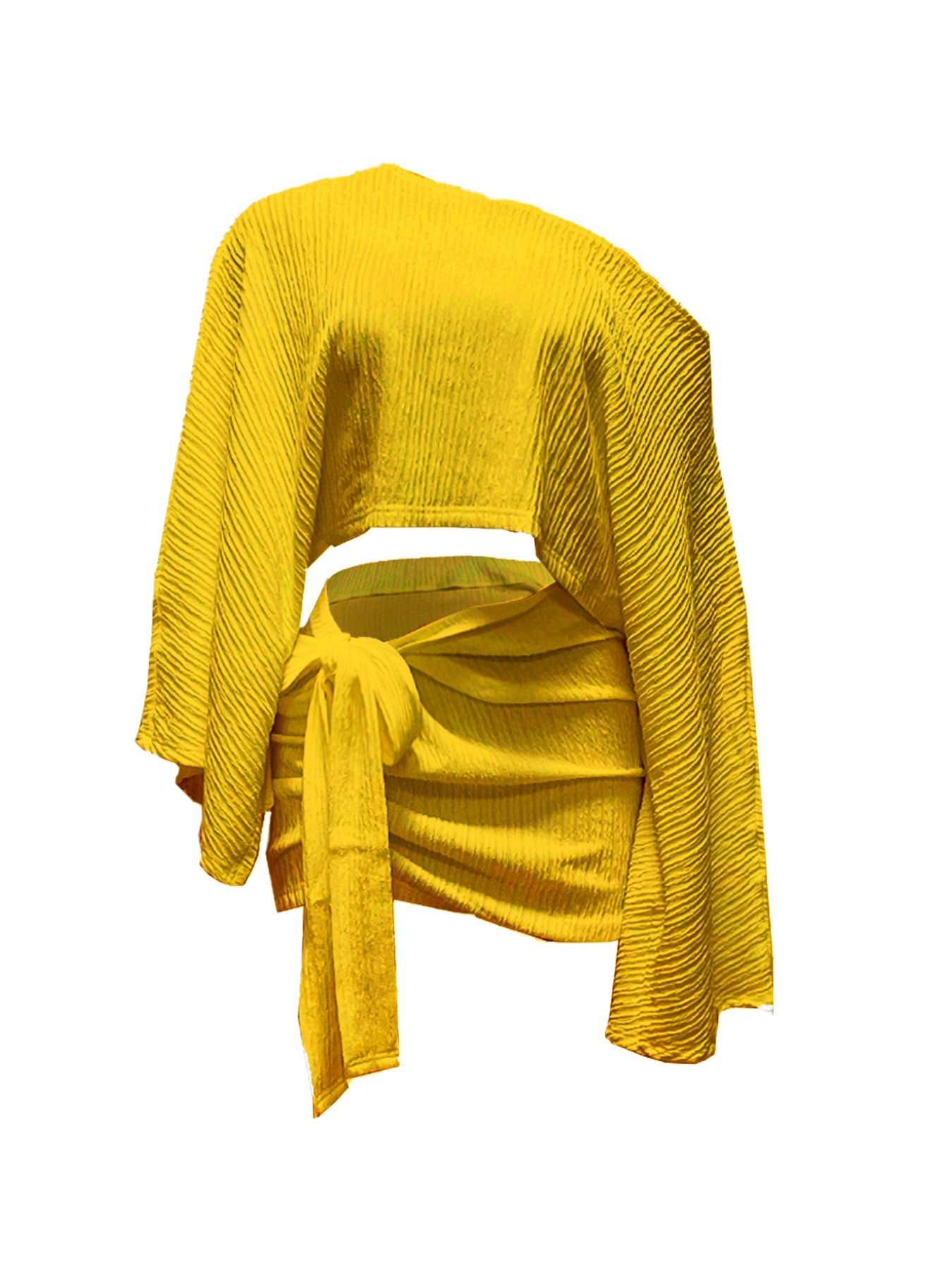 VVZ Women's Stylish Asymmetrical-Collar Top and Slim-Fit Skirt Set
