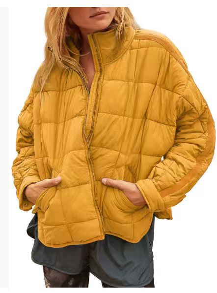 VVZ women's quilted short cotton jacket with zipper and pockets