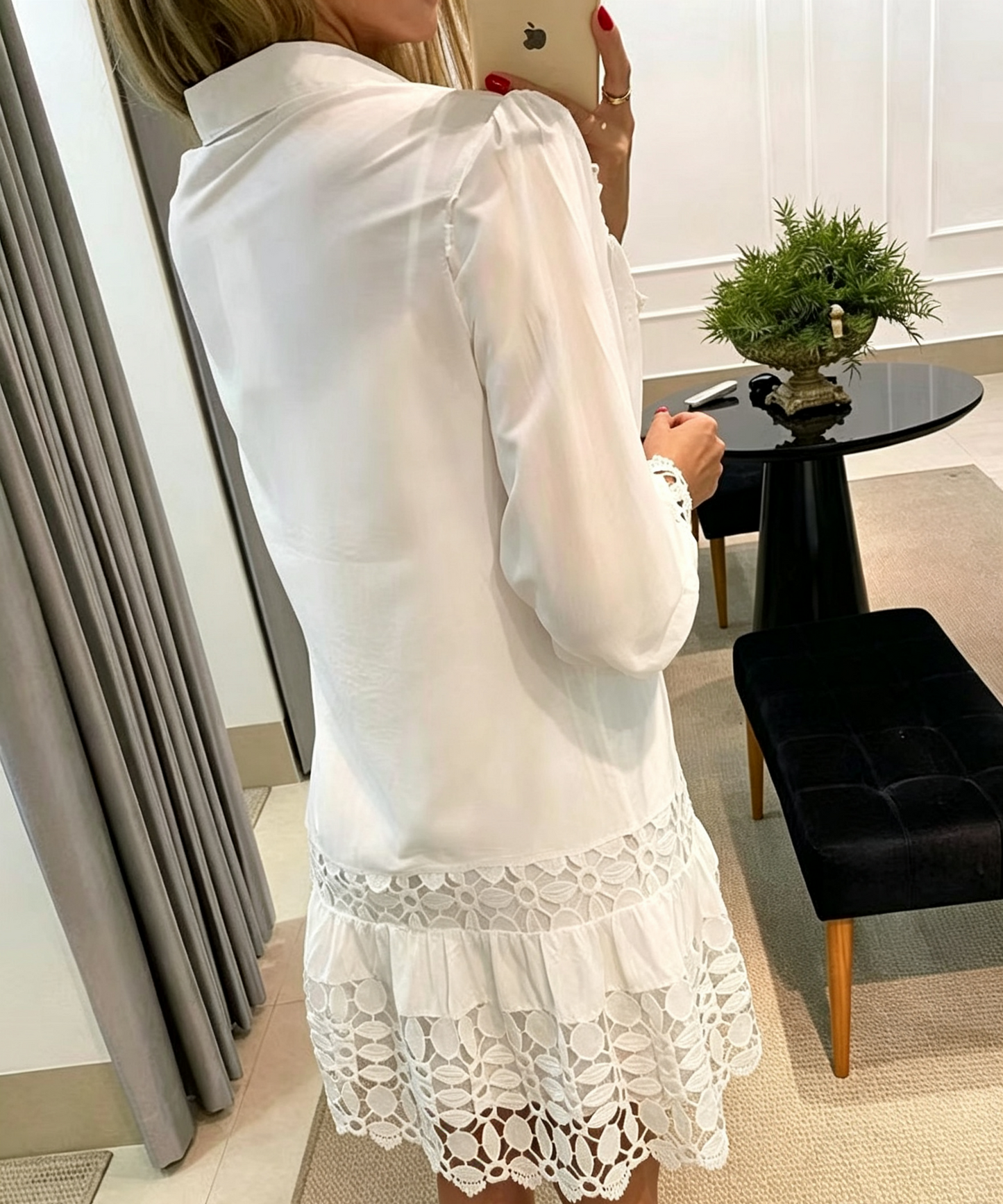VVZ Women's Lace Shirt Dress