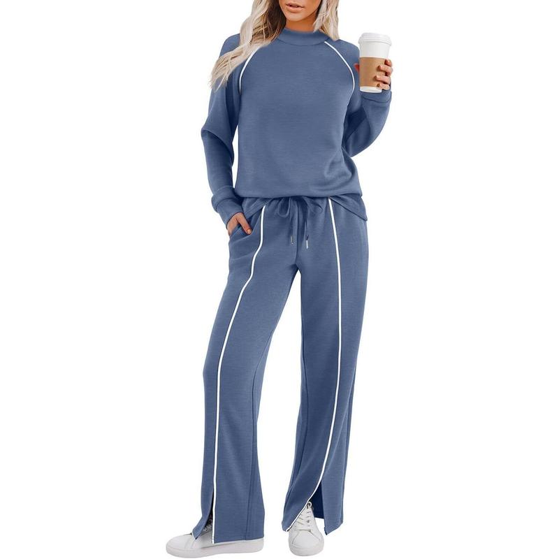 VVZ Women's 2 Piece Lounge Set  Wide Leg Pant Matching Sets