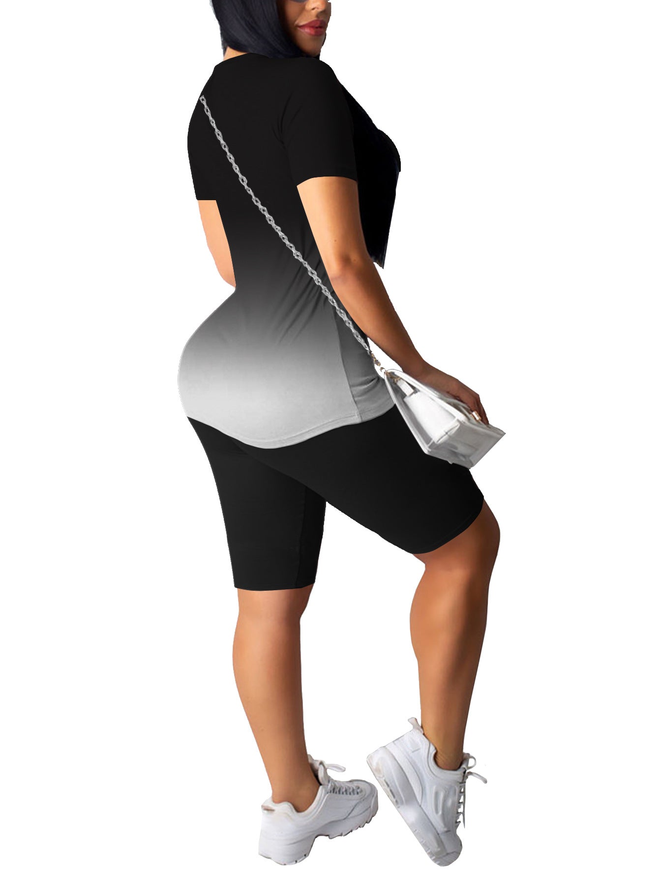 VVZ Women's Plus-Size Casual Set — Short-Sleeve Crew Neck T-Shirt & Shorts