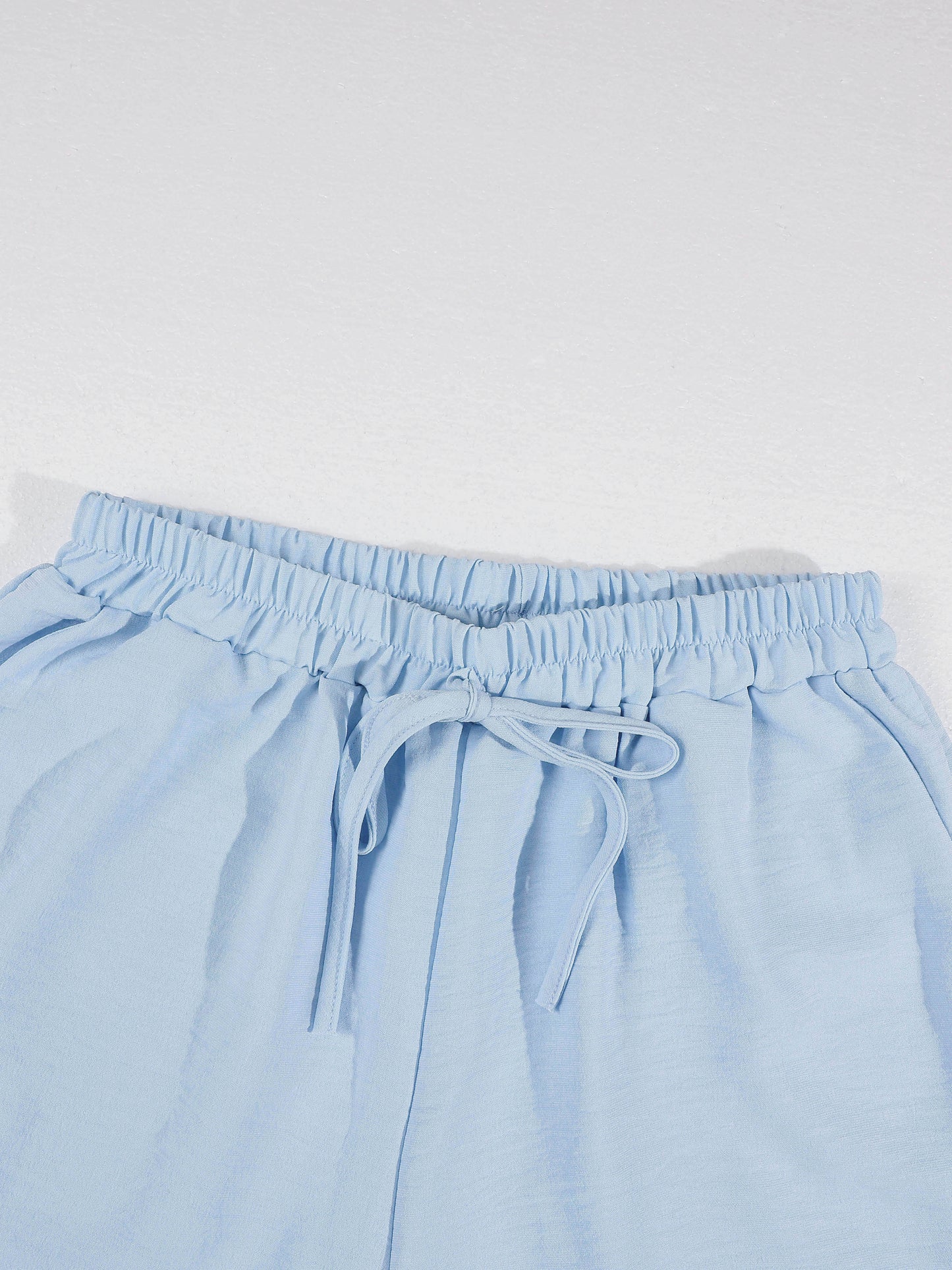 VVZ Spring/Summer Women's Solid-Color Casual Strappy Top and Wide-Leg Pants Set
