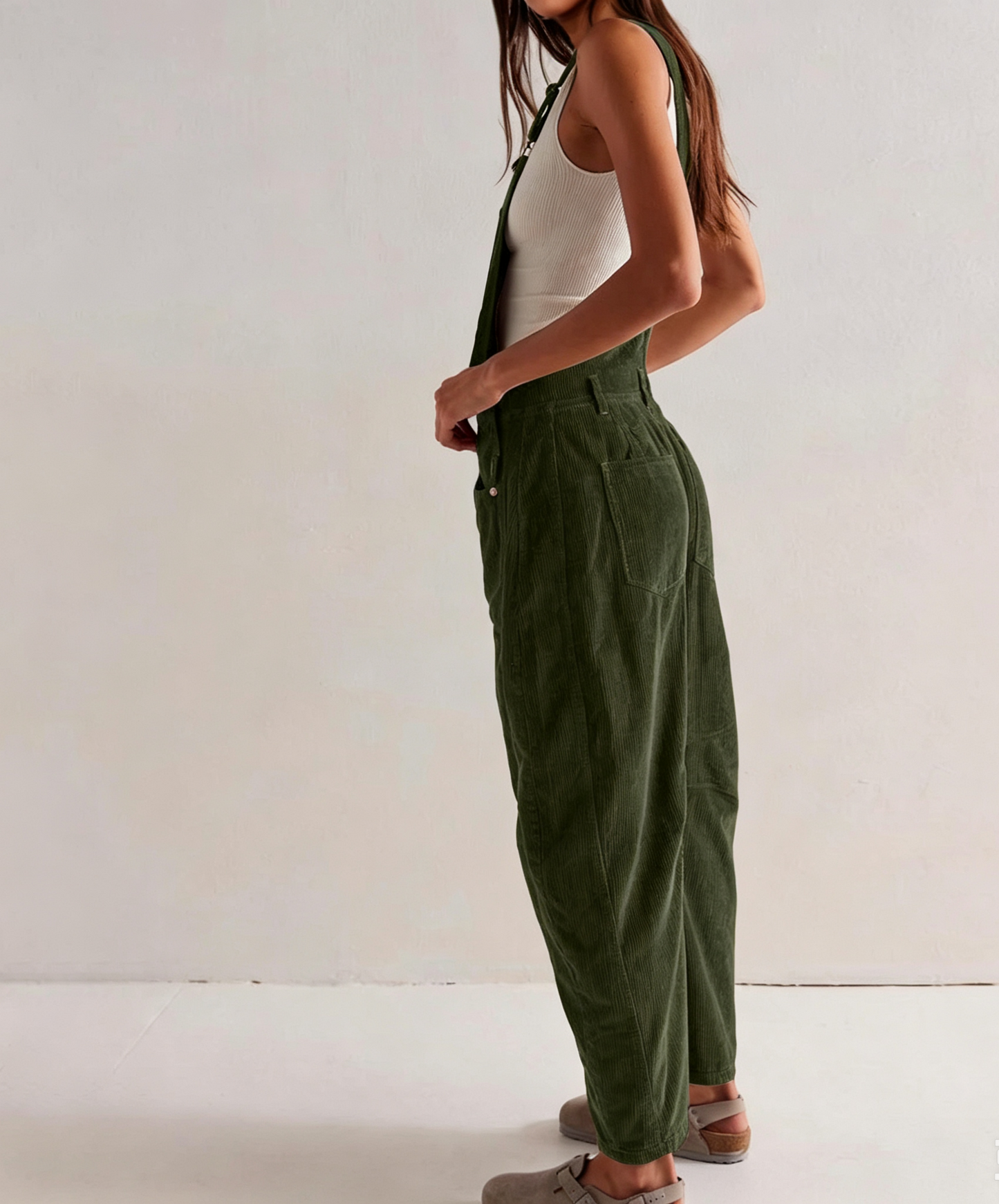 VVZ Loose-fitting corduroy overalls