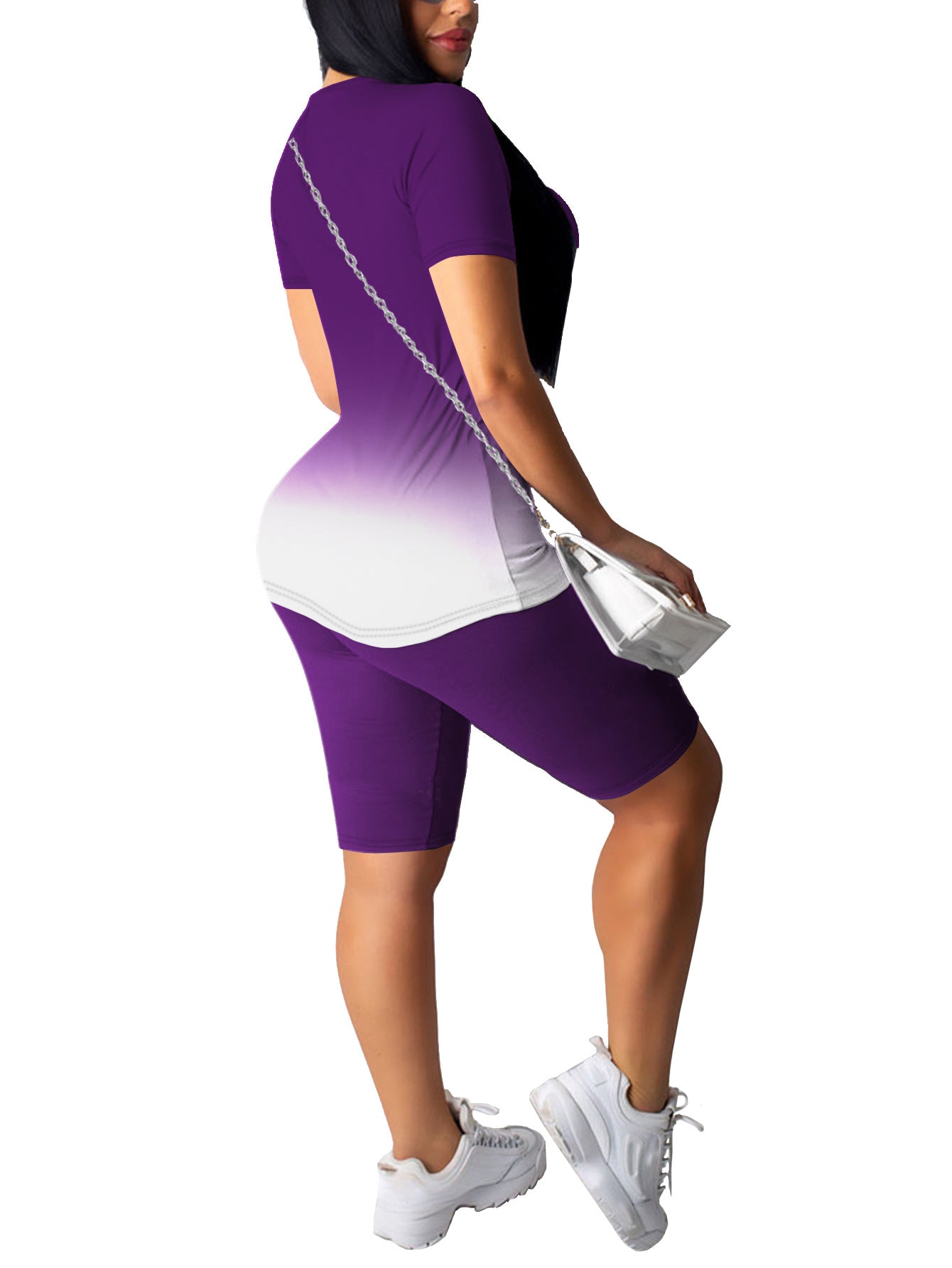 VVZ Women's Plus-Size Casual Set — Short-Sleeve Crew Neck T-Shirt & Shorts