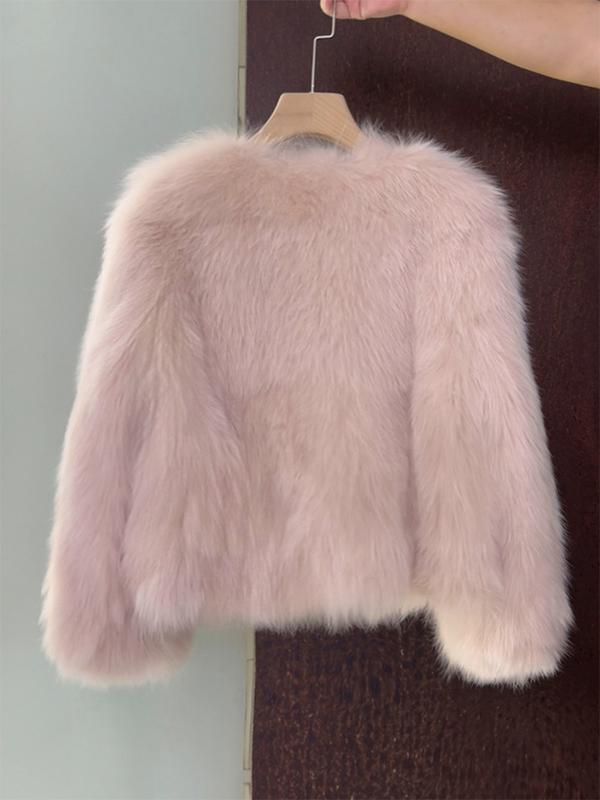 VVZ women's faux fur coat, short length autumn/winter jacket