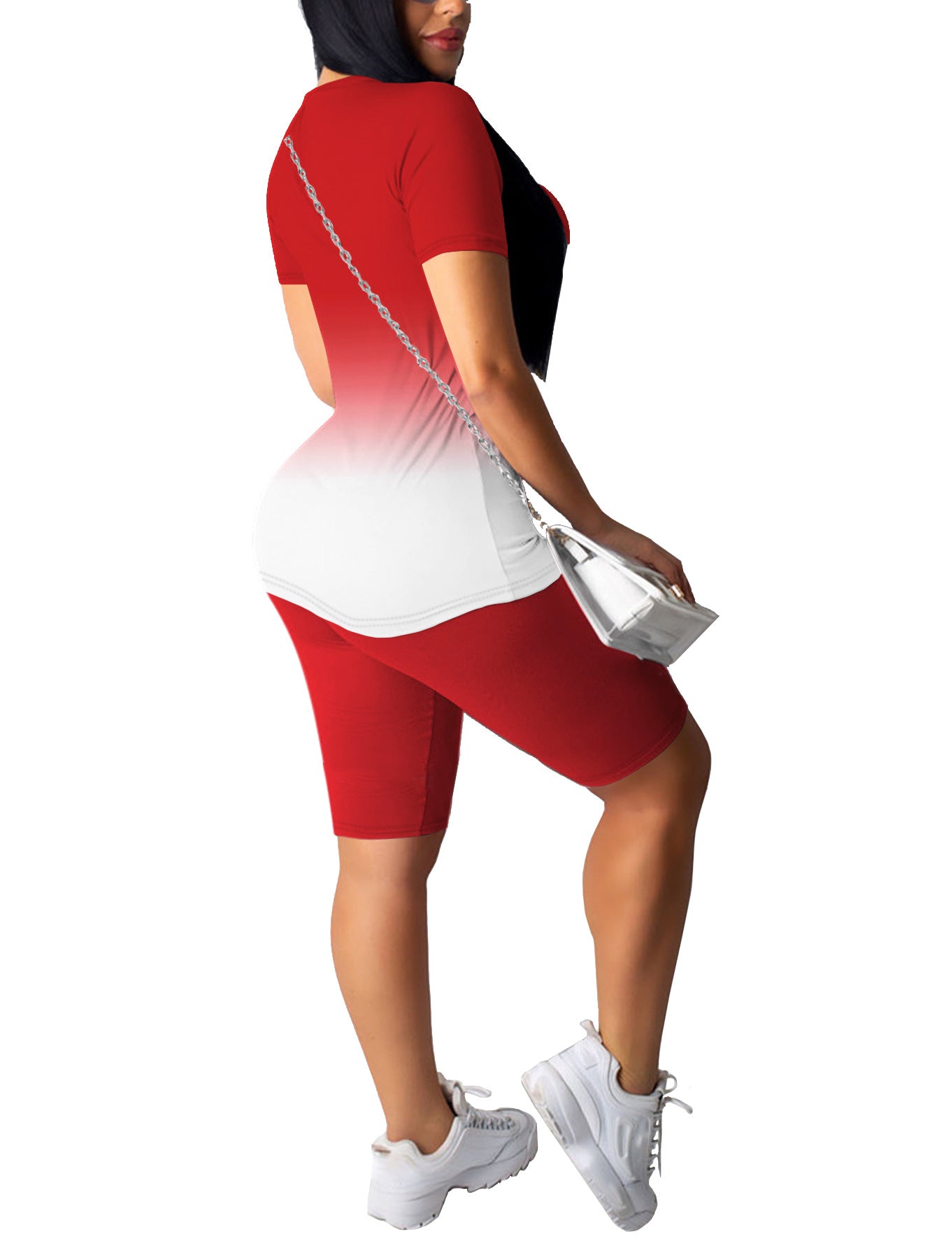 VVZ Women's Plus-Size Casual Set — Short-Sleeve Crew Neck T-Shirt & Shorts
