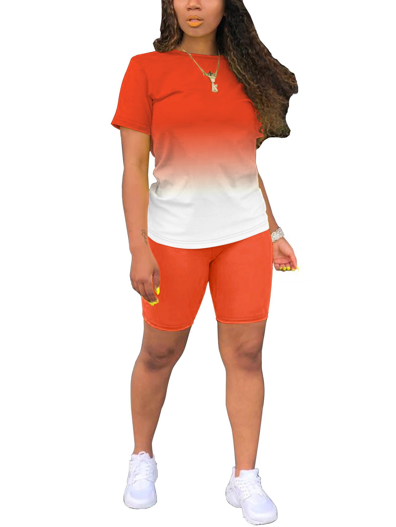 VVZ Women's Plus-Size Casual Set — Short-Sleeve Crew Neck T-Shirt & Shorts