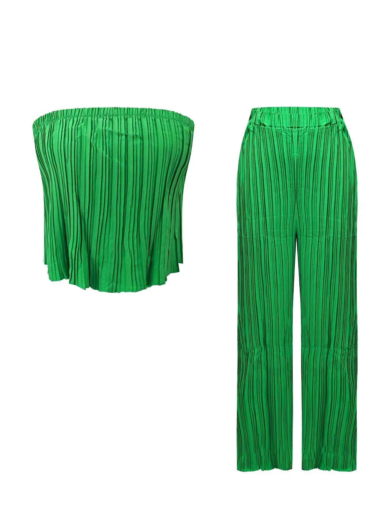 VVZ Strapless Top and Wide-Leg Pants