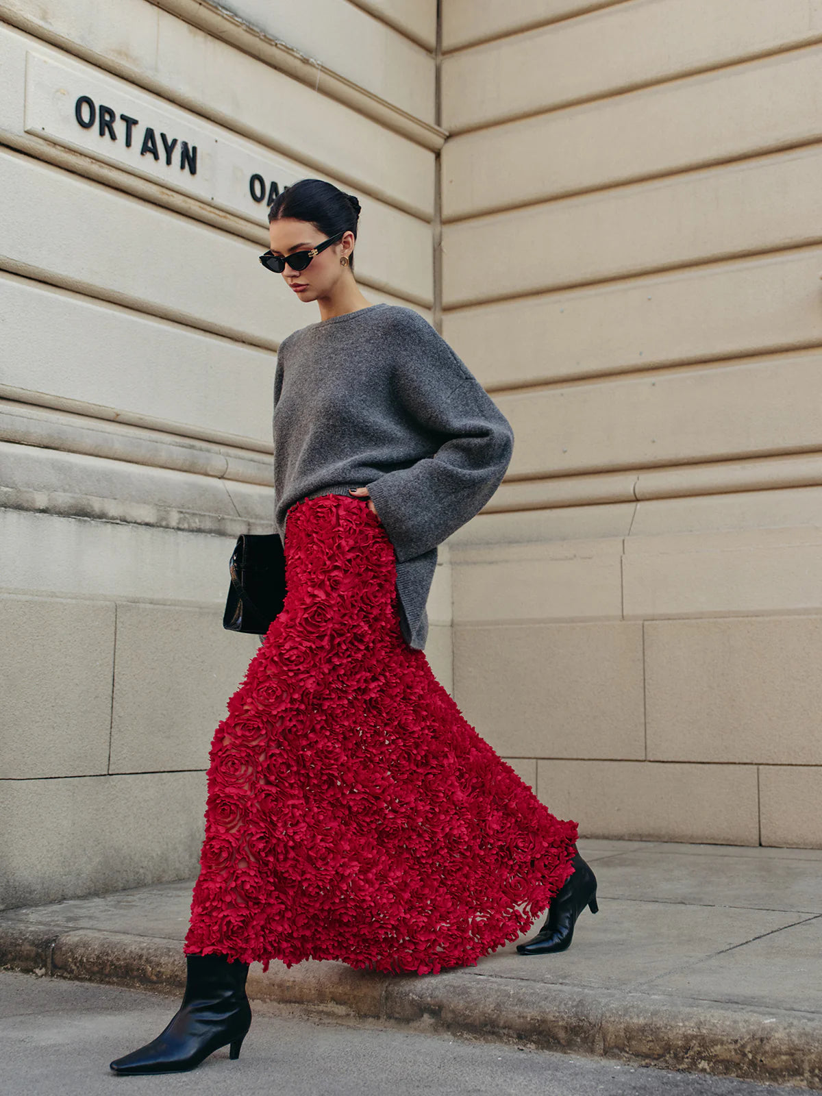 VVZ High-Waist Rosette Skirt