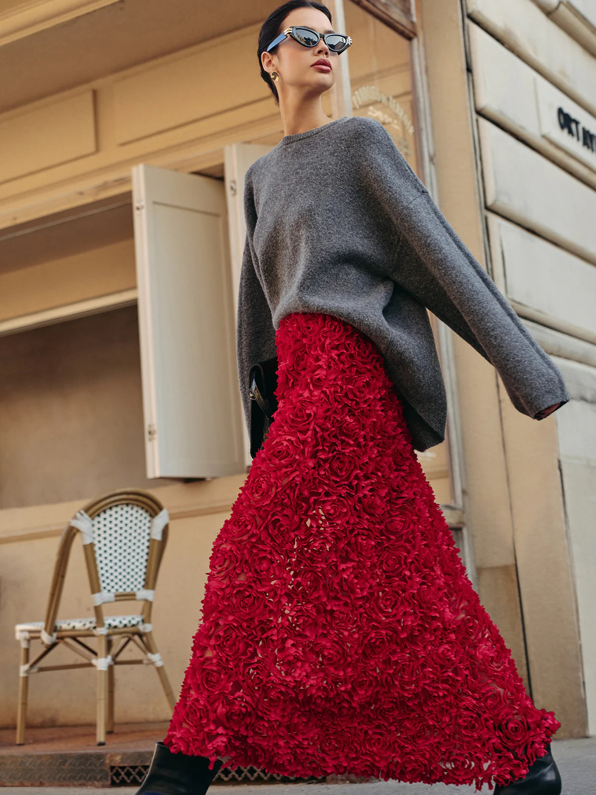 VVZ High-Waist Rosette Skirt