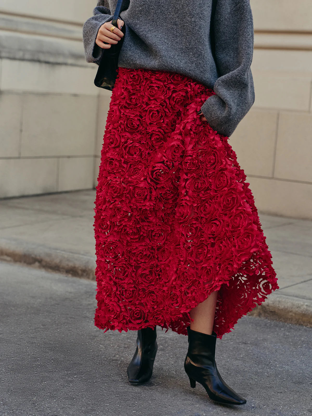 VVZ High-Waist Rosette Skirt