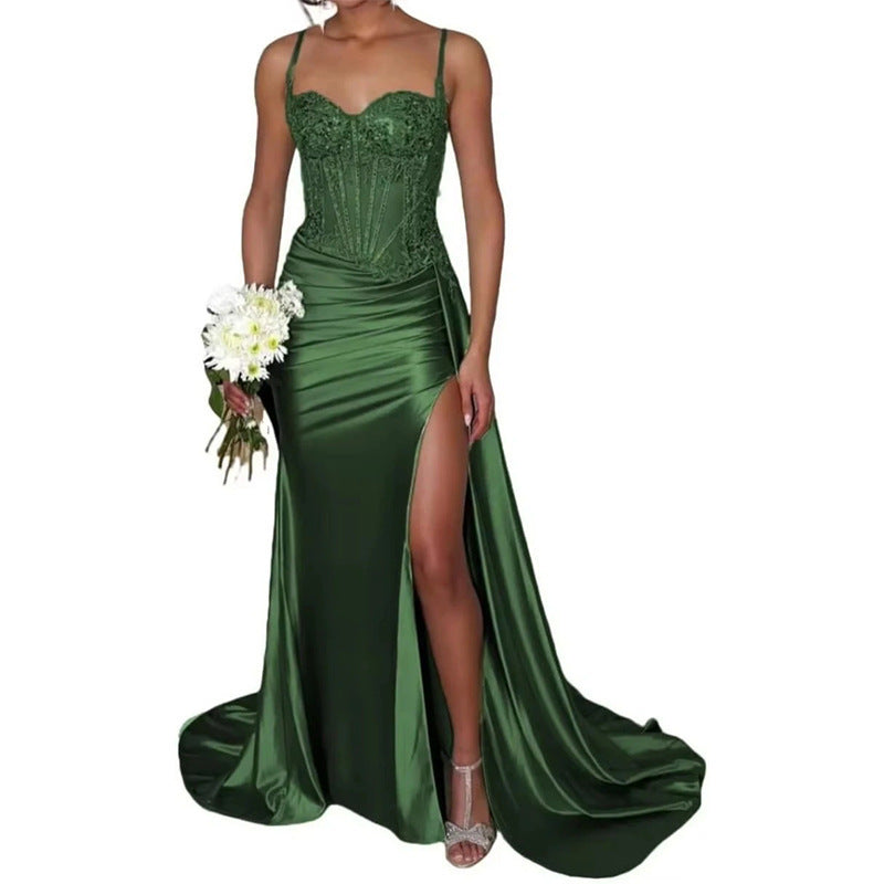 VVZ Women's Strapless Long Satin Evening Gown