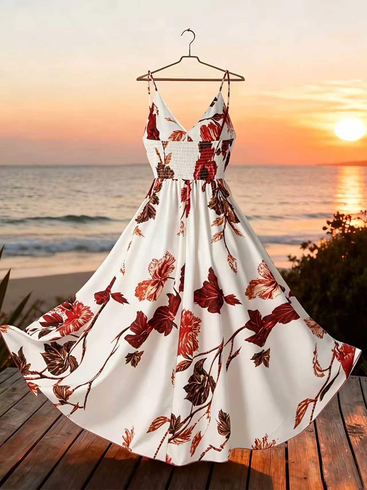 VVZ French-style printed camisole dress