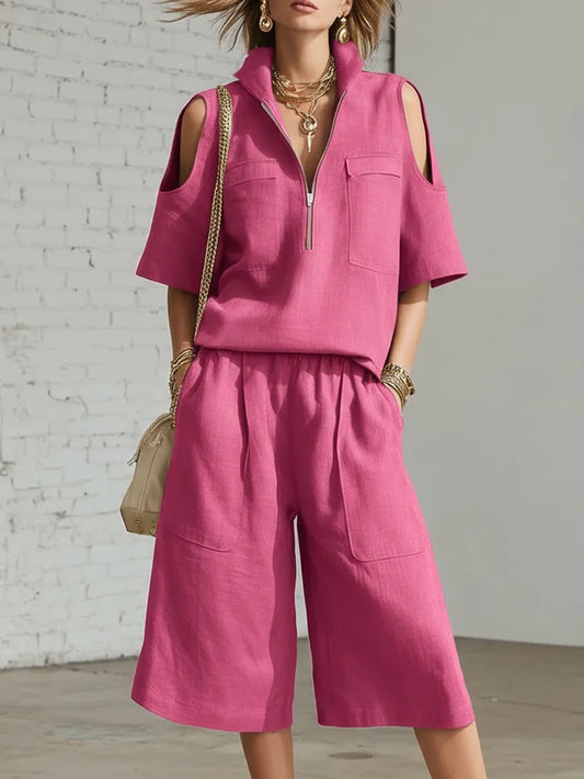 VVZ Loose, breathable short-sleeved top and shorts