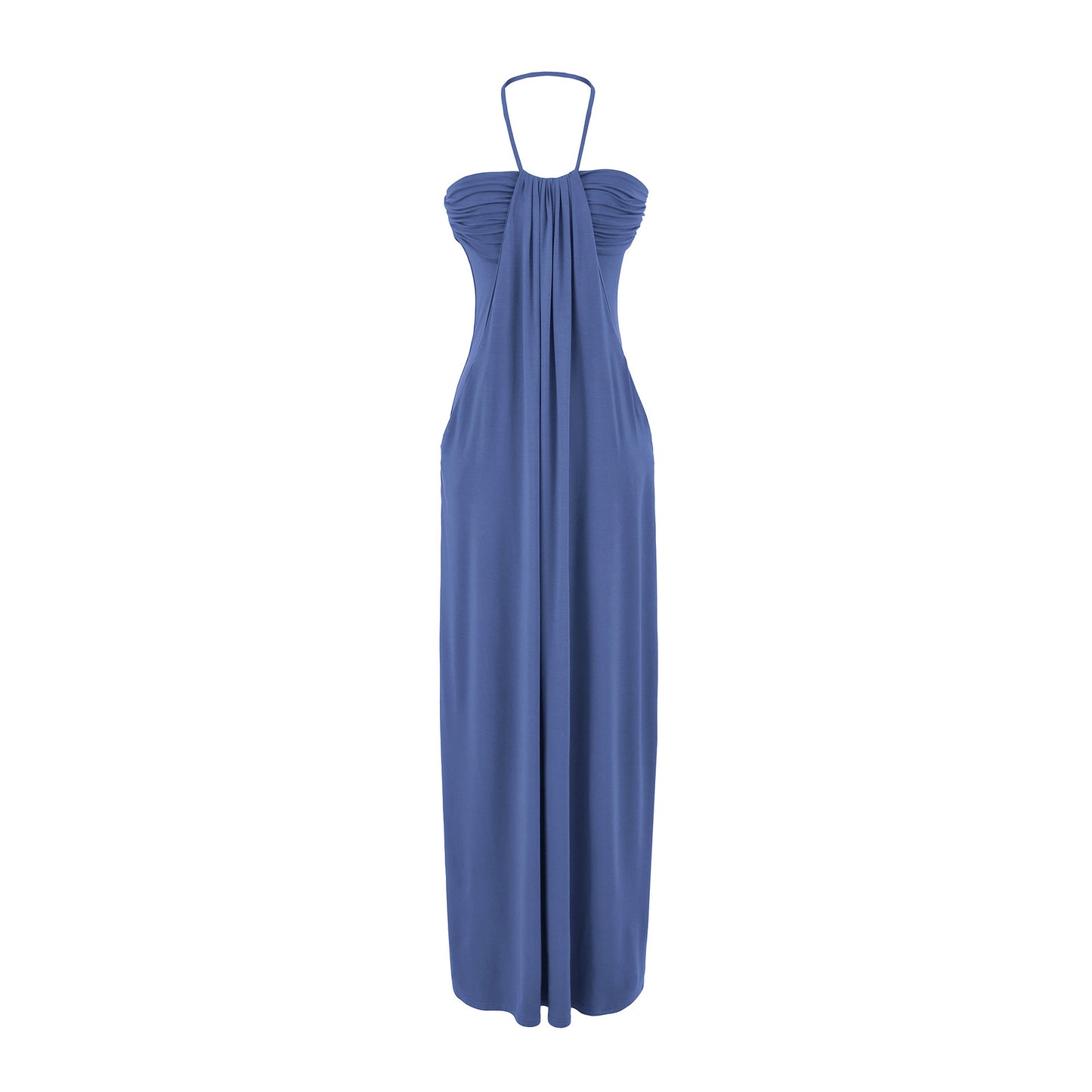 VVZ Halter-neck backless maxi dress with ties
