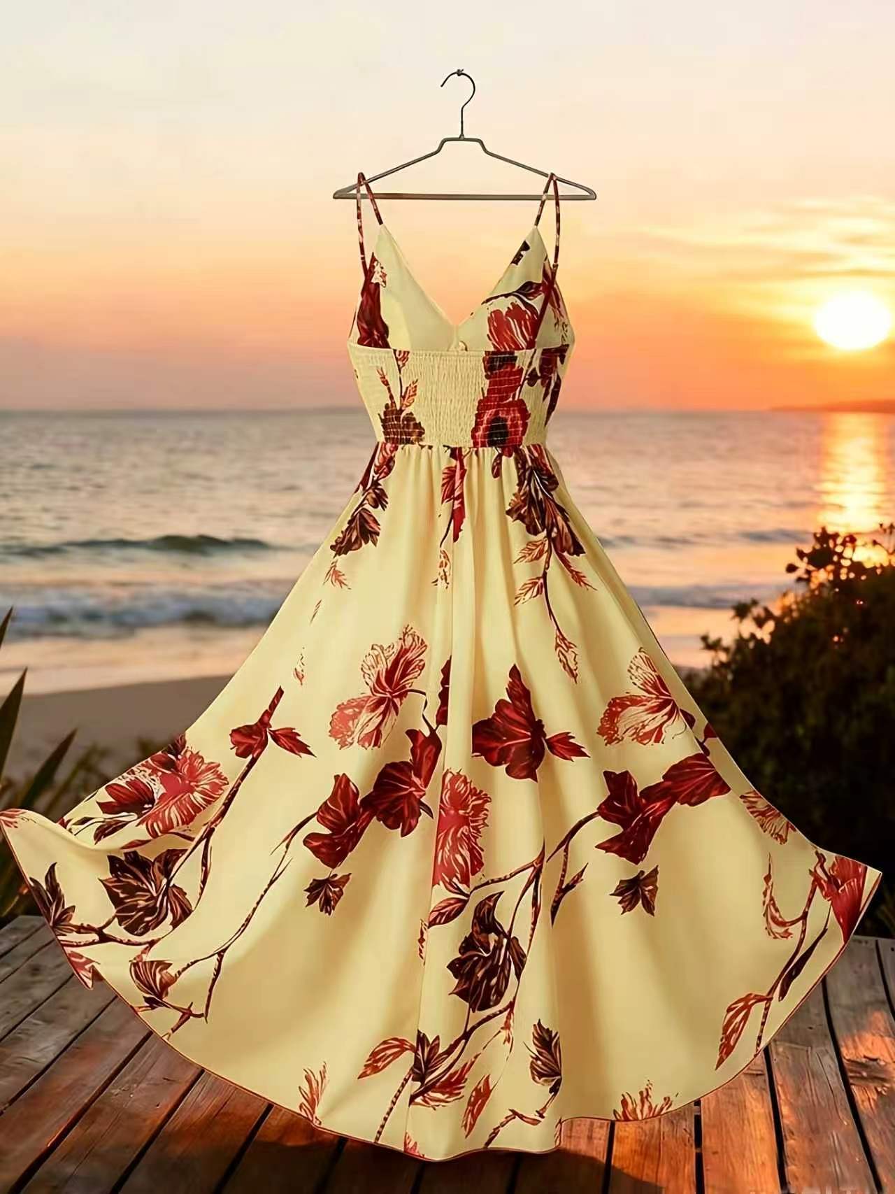 VVZ French-style printed camisole dress