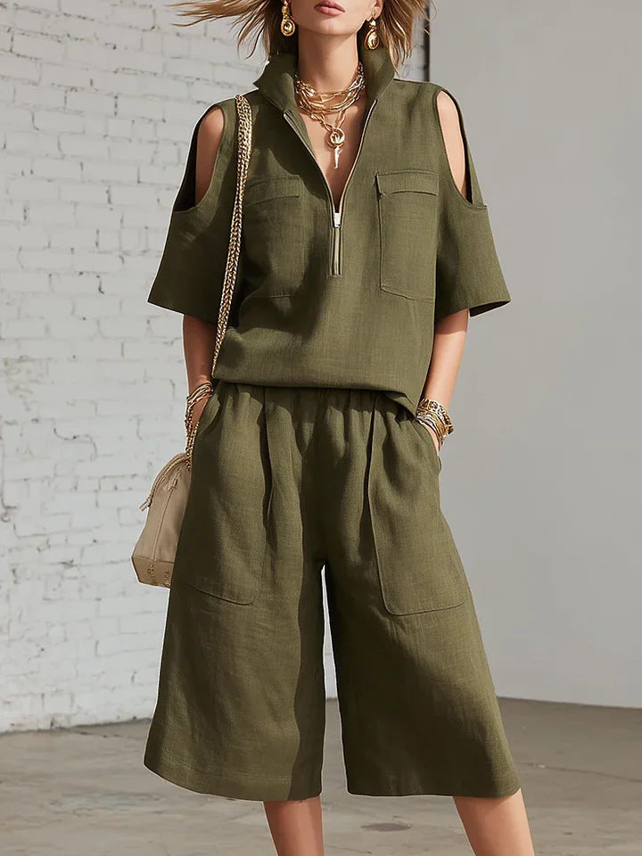 VVZ Loose, breathable short-sleeved top and shorts