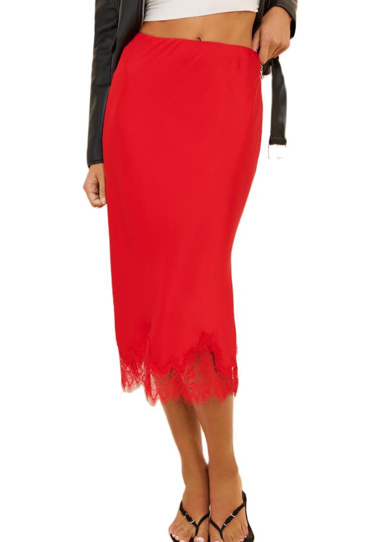 VVZ Color-Blocked Skirt with Lace Paneling