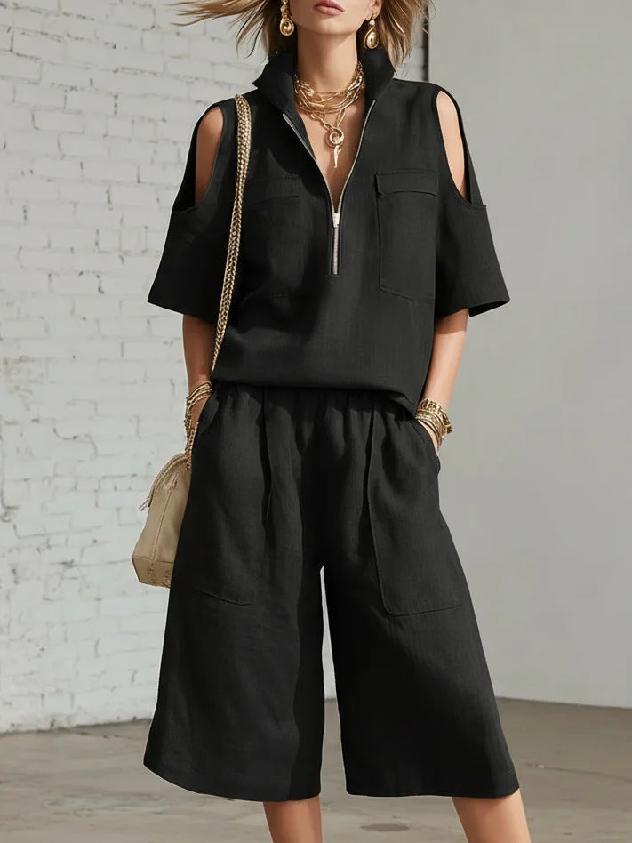 VVZ Loose, breathable short-sleeved top and shorts
