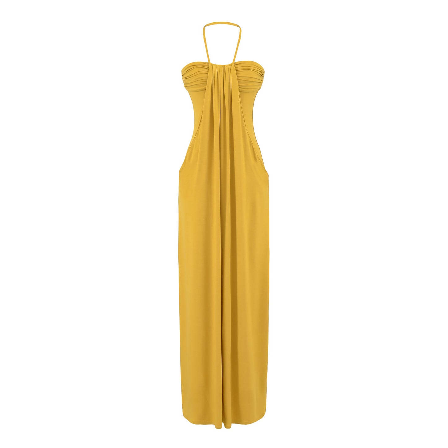 VVZ Halter-neck backless maxi dress with ties