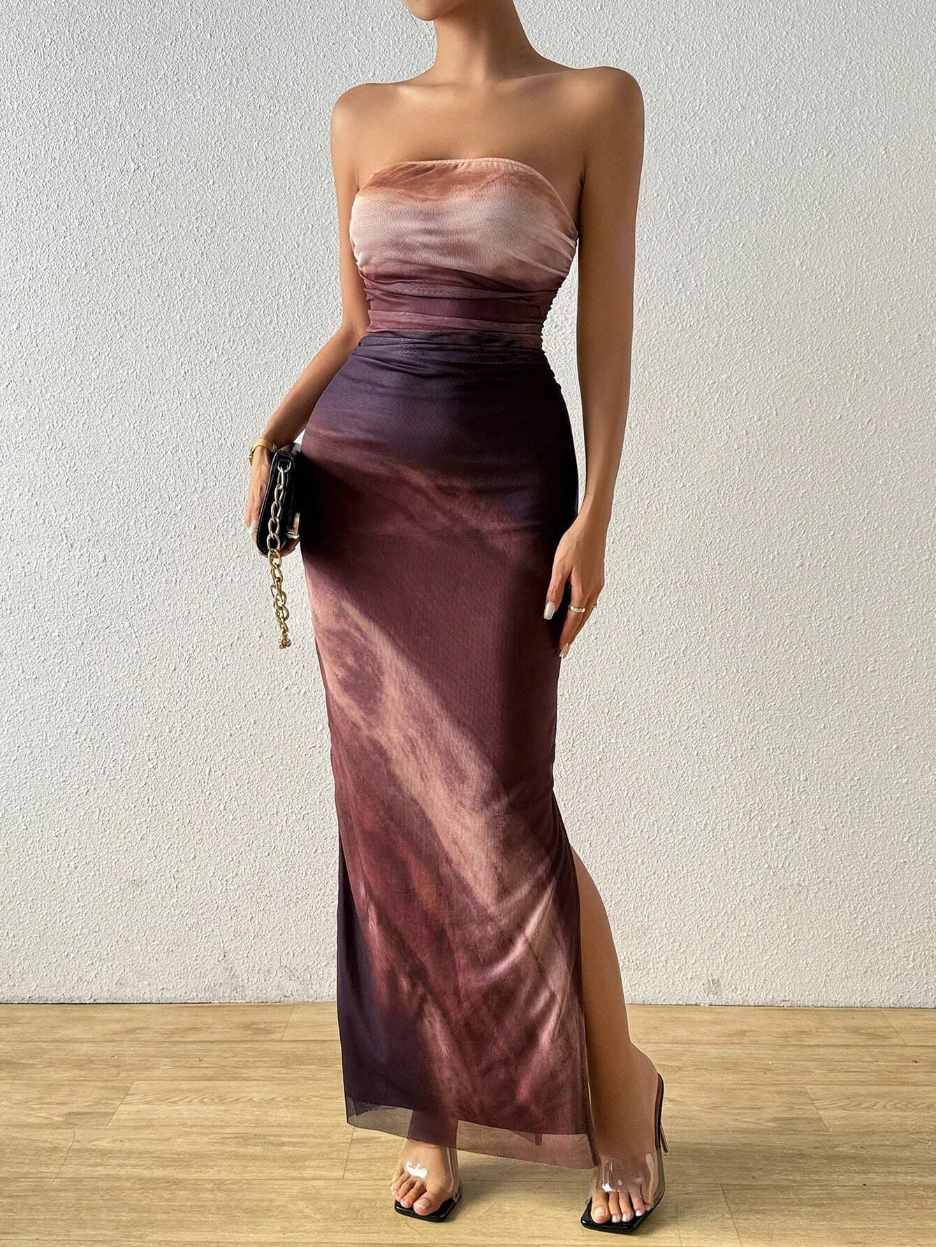 VVZ Spring/Summer Tie-Dye Strapless Dress