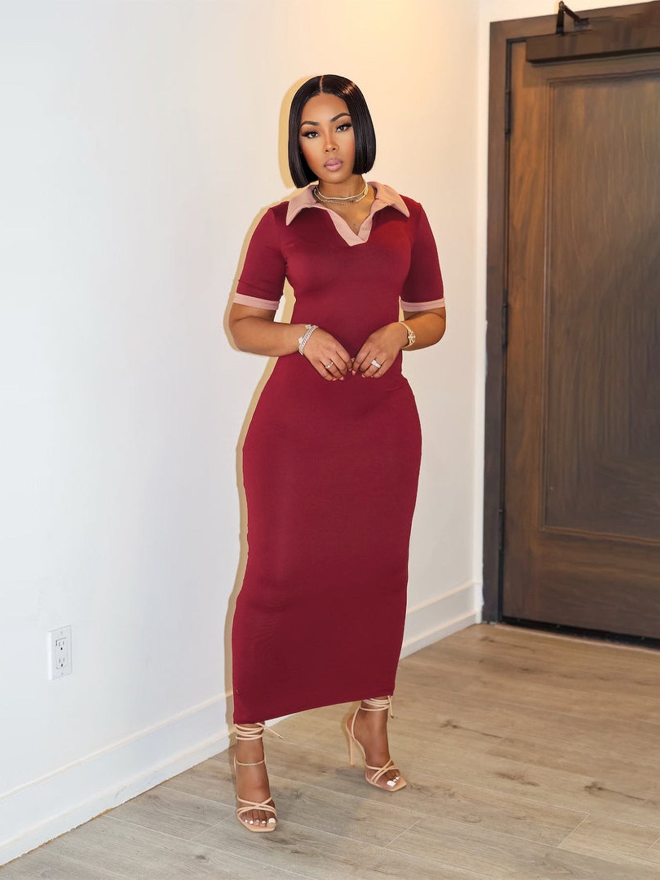 VVZ Women's Color-block Polo Dress
