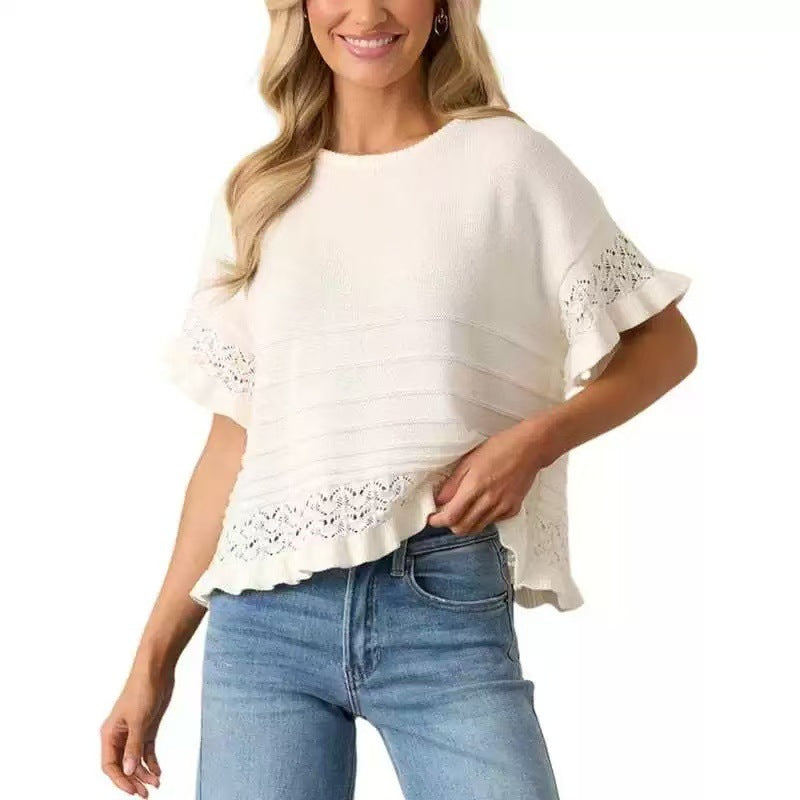 VVZ Women's Crocheted and Knitted Top