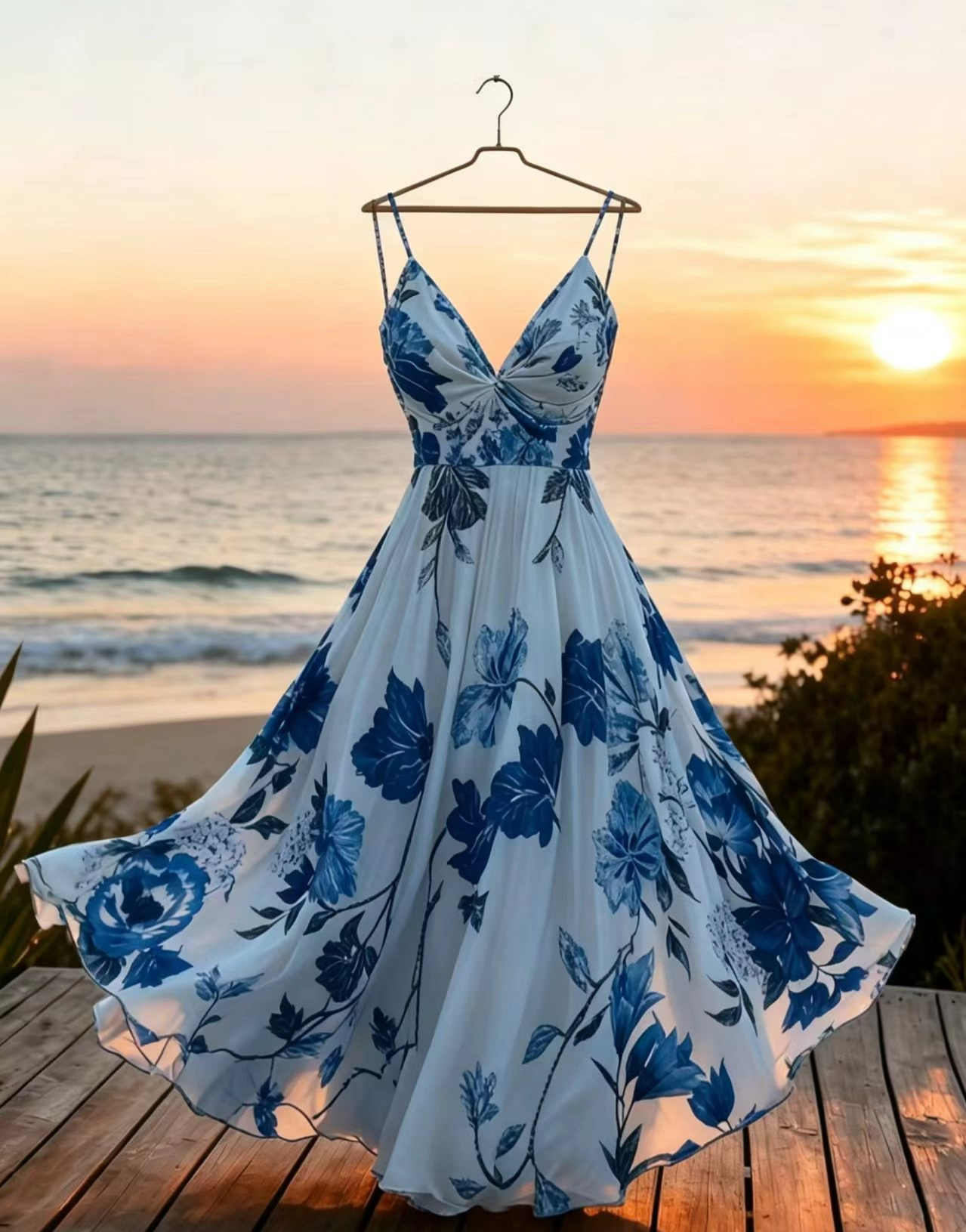 VVZ French-style printed camisole dress