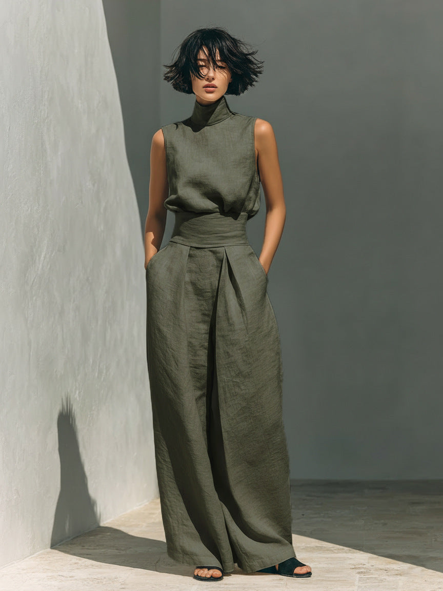 VVZ Elegant and stylish solid-color two-piece women's outfit