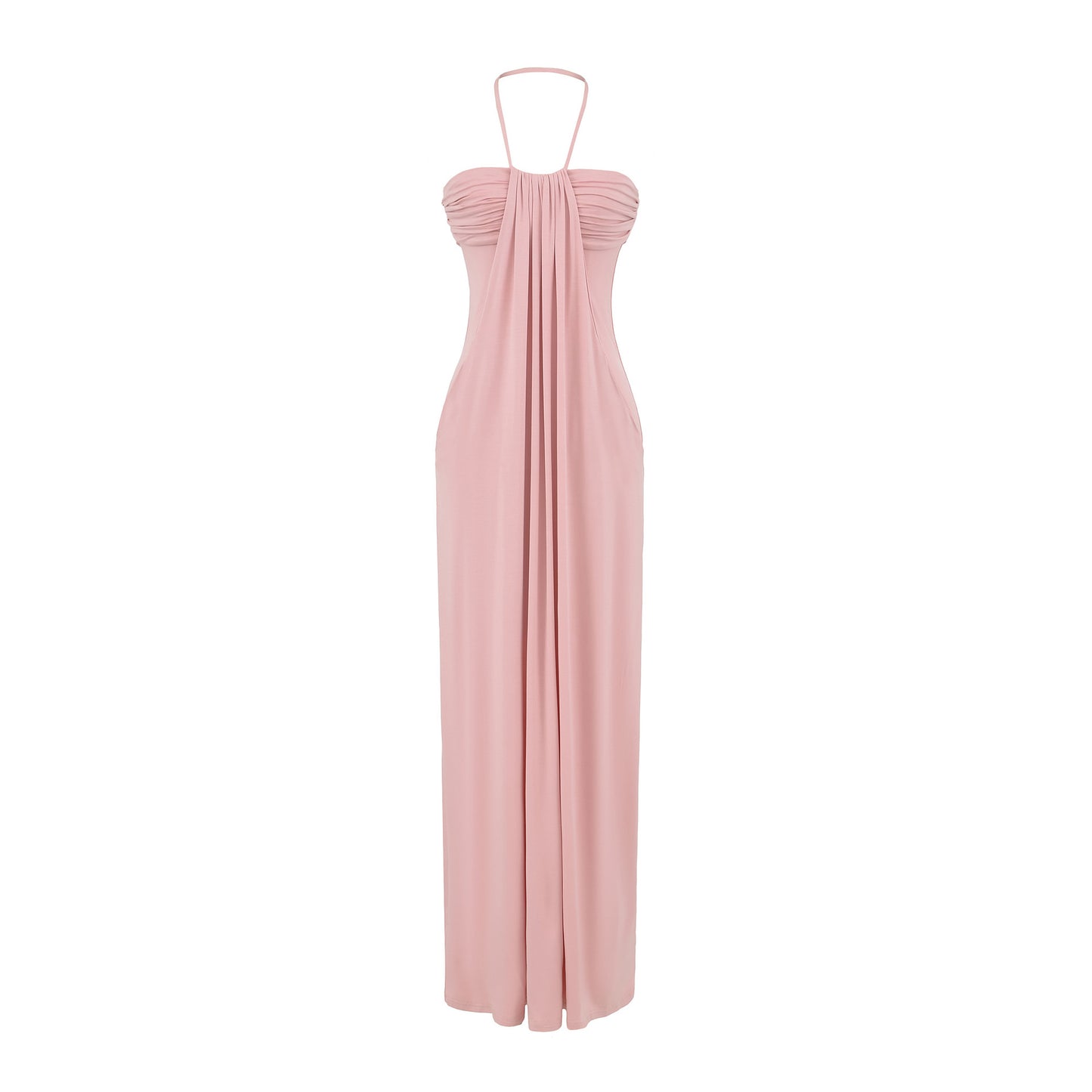 VVZ Halter-neck backless maxi dress with ties