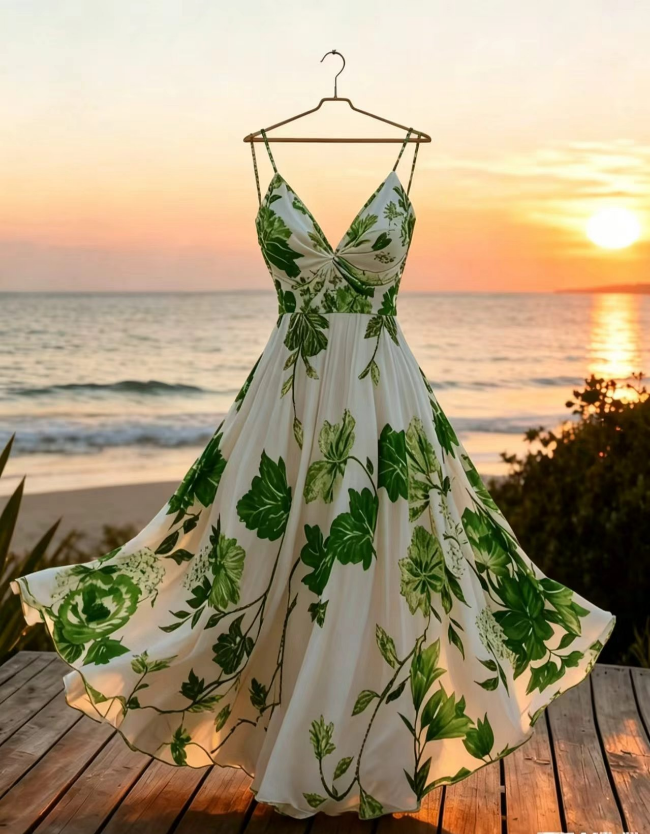 VVZ French-style printed camisole dress