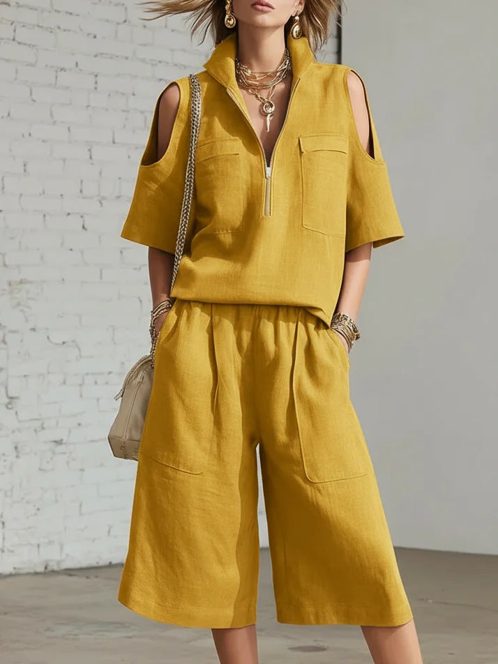 VVZ Loose, breathable short-sleeved top and shorts