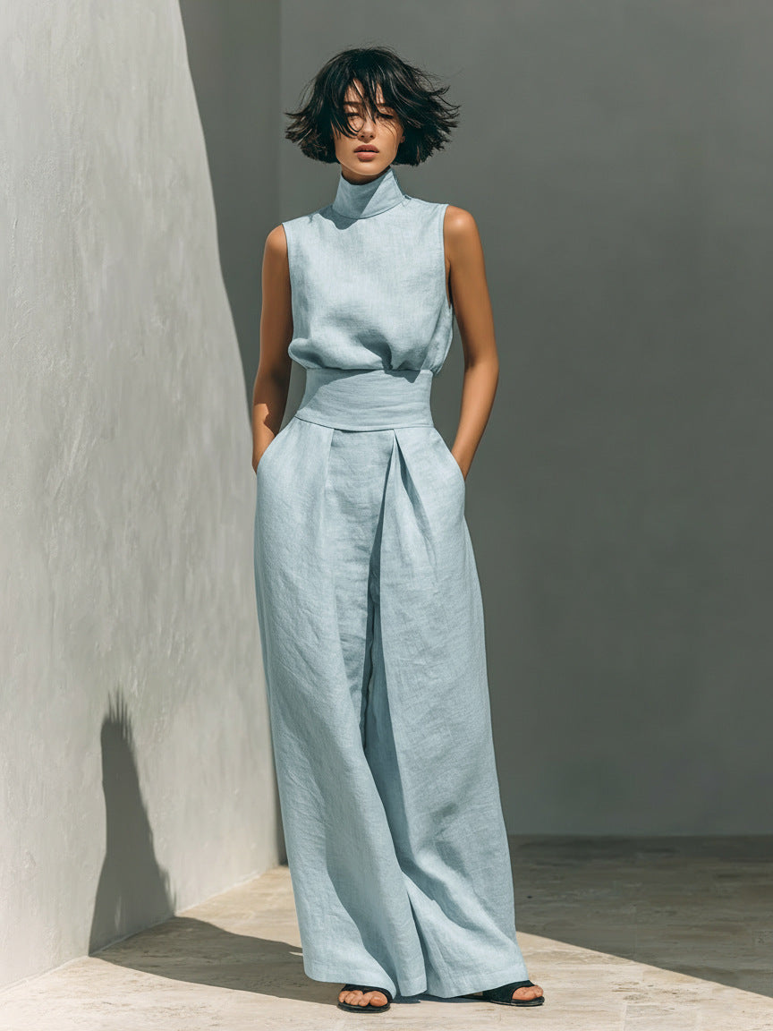 VVZ Elegant and stylish solid-color two-piece women's outfit