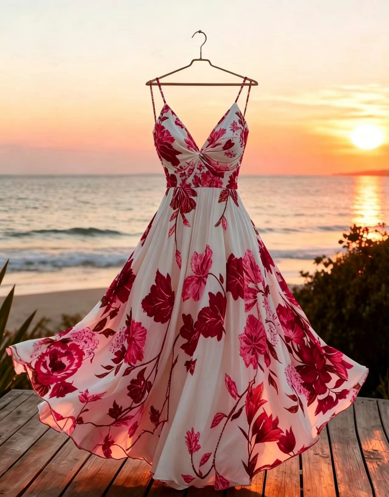 VVZ French-style printed camisole dress