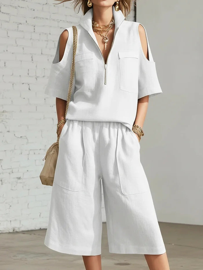 VVZ Loose, breathable short-sleeved top and shorts