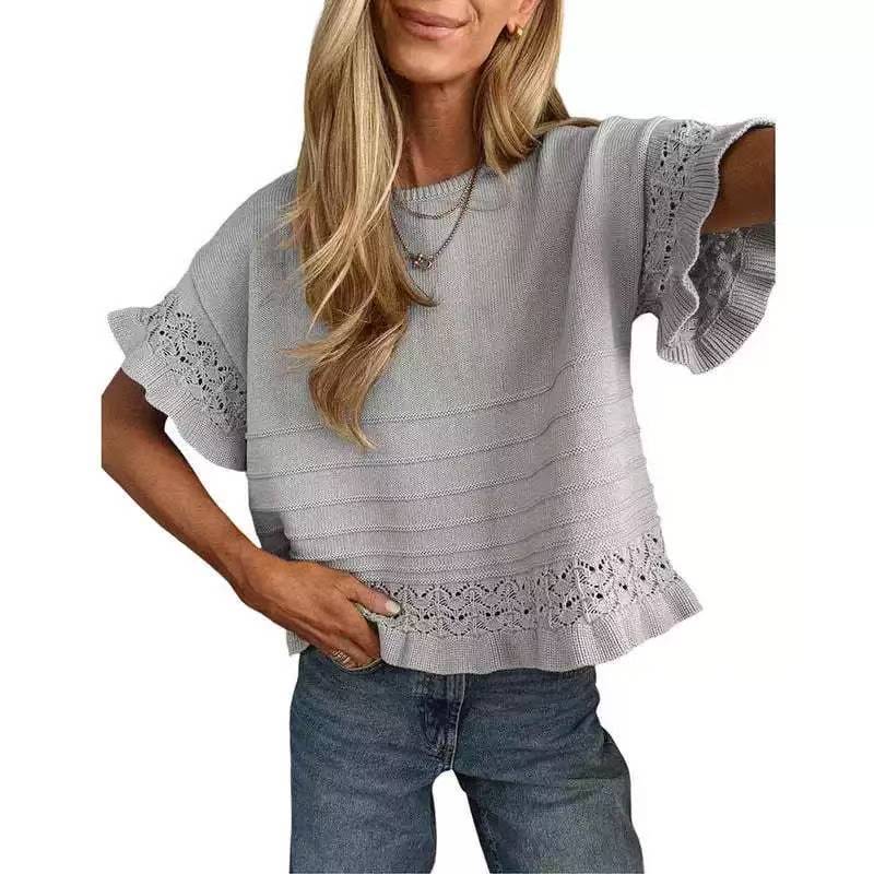 VVZ Women's Crocheted and Knitted Top