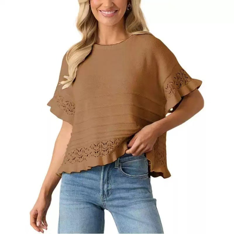 VVZ Women's Crocheted and Knitted Top