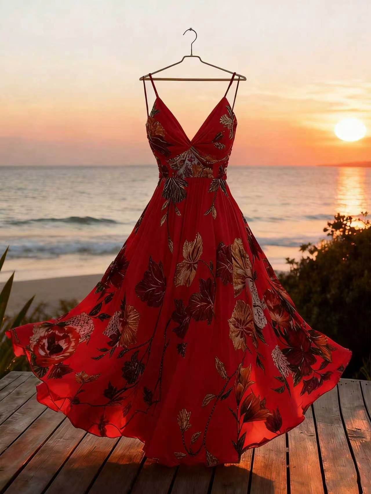VVZ French-style printed camisole dress