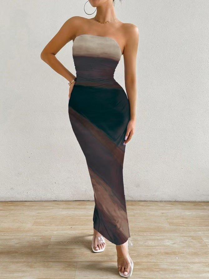 VVZ Spring/Summer Tie-Dye Strapless Dress