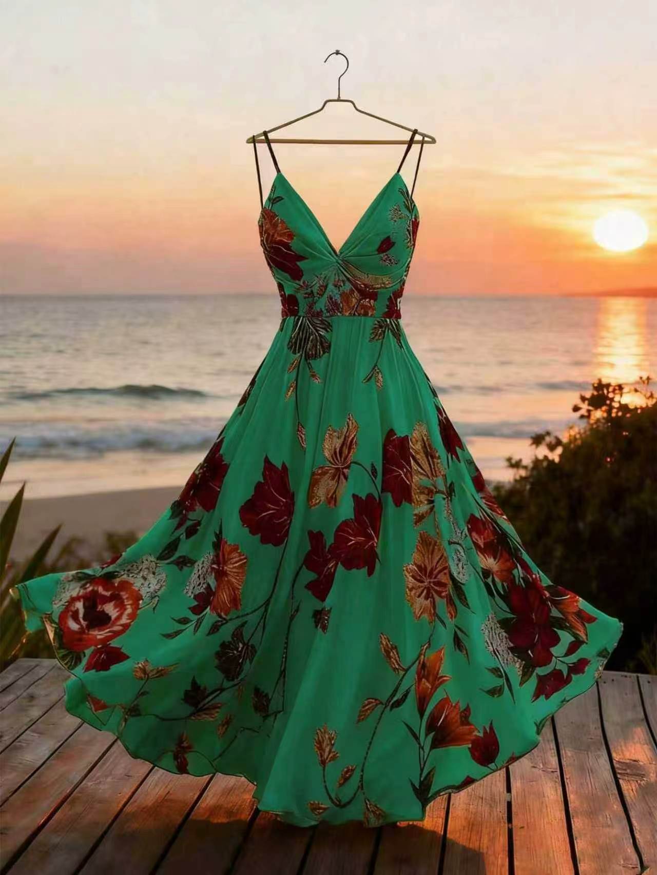 VVZ French-style printed camisole dress
