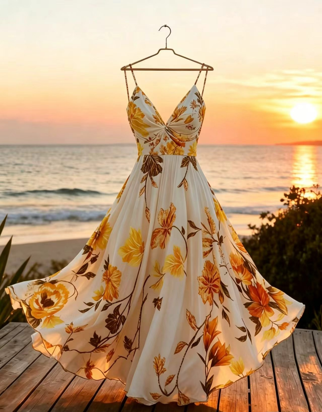 VVZ French-style printed camisole dress