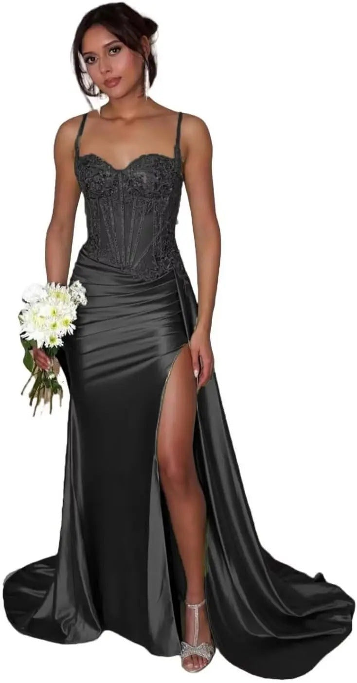 VVZ Women's Strapless Long Satin Evening Gown