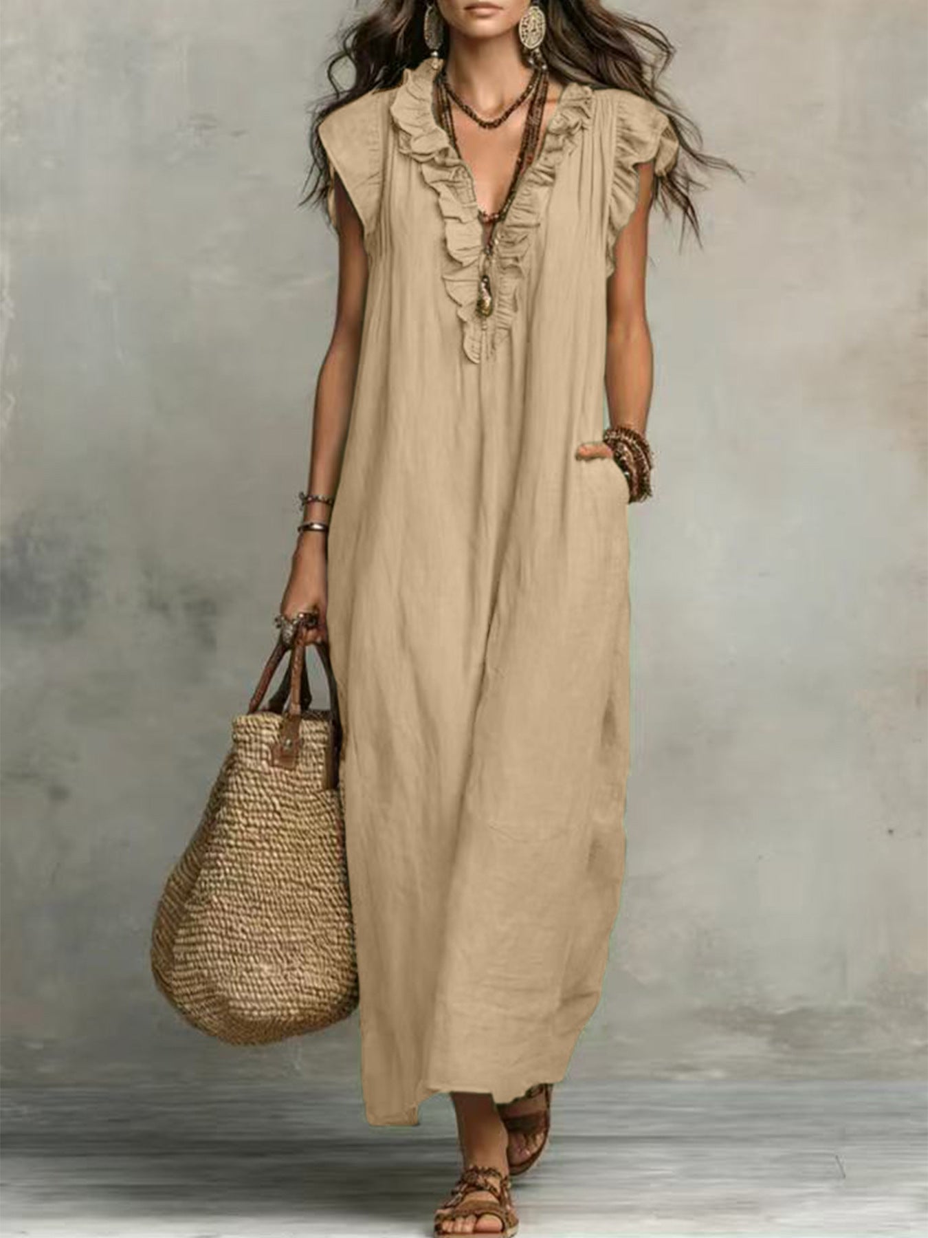 VVZ Summer Bohemian-Style Maxi Dress