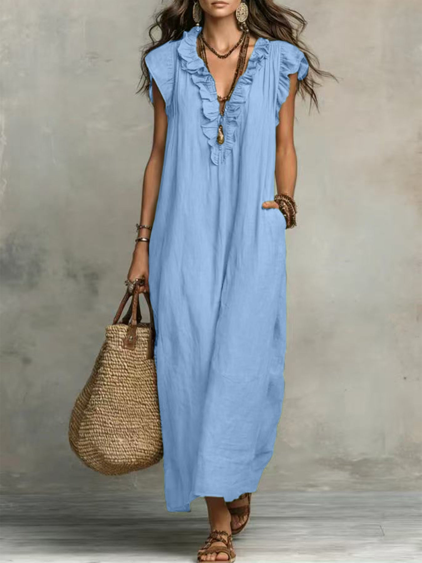 VVZ Summer Bohemian-Style Maxi Dress