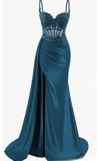 VVZ Women's Strapless Long Satin Evening Gown