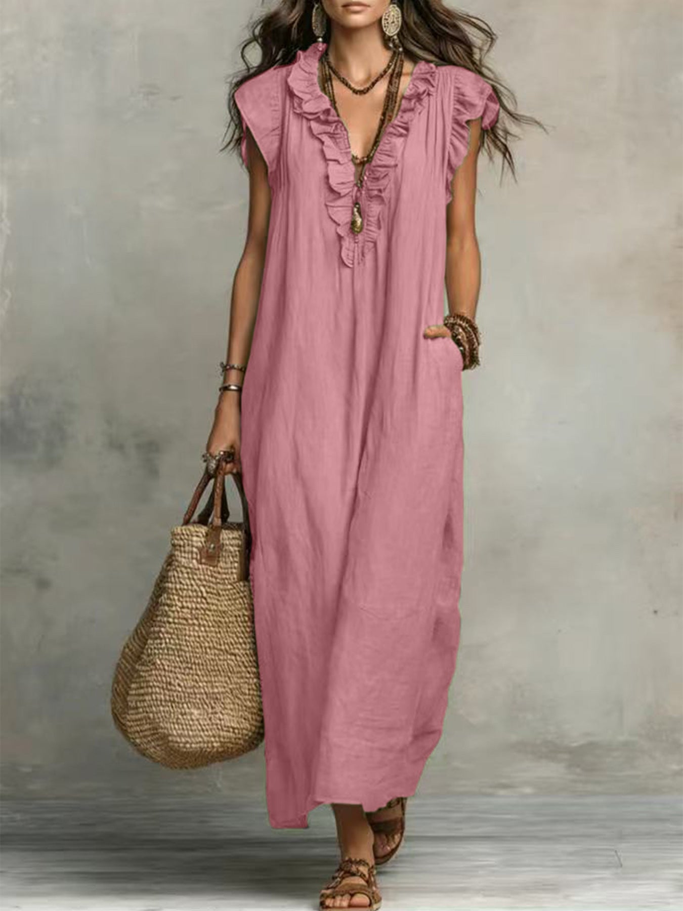 VVZ Summer Bohemian-Style Maxi Dress