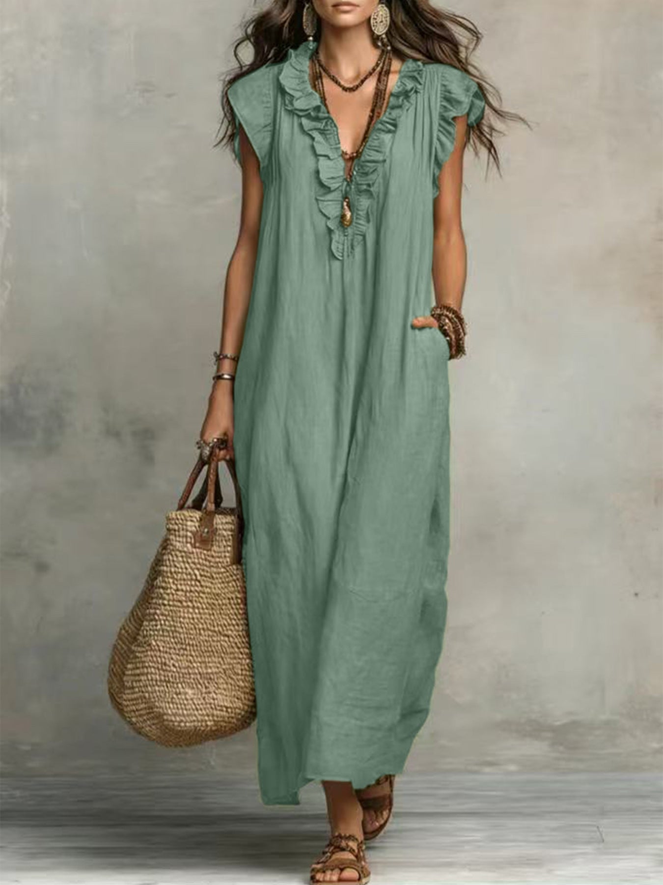VVZ Summer Bohemian-Style Maxi Dress