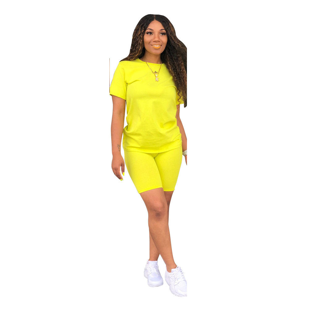 VVZ Short-Sleeve Crew-Neck T-Shirt and Shorts
